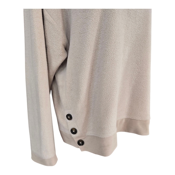 Madewell Light Tan Brushed Side Button Long Sleeve Relaxed Swestshirt L - Picture 3 of 10